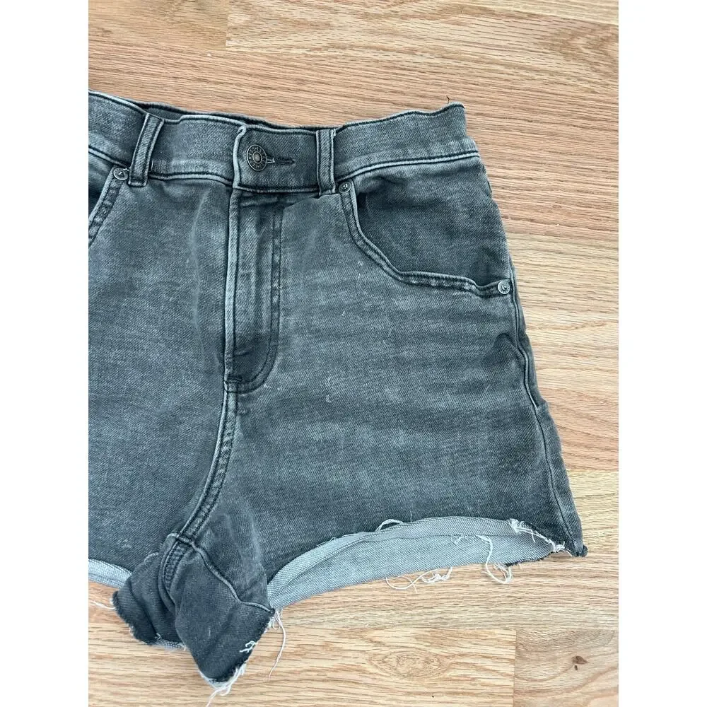 Express Black High Rise Cut Off Mom Shorts - Size 2